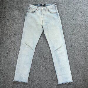 REFORMATION VINTAGE LEVI'S REPURPOSED LIGHT WASH RARE BACK SEAMS  MADE IN USA 25